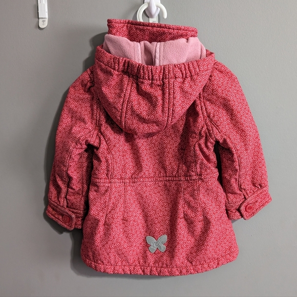 Mexx baby Girl lined pink rain jacket removable hood size 9-12 months - Picture 7 of 16